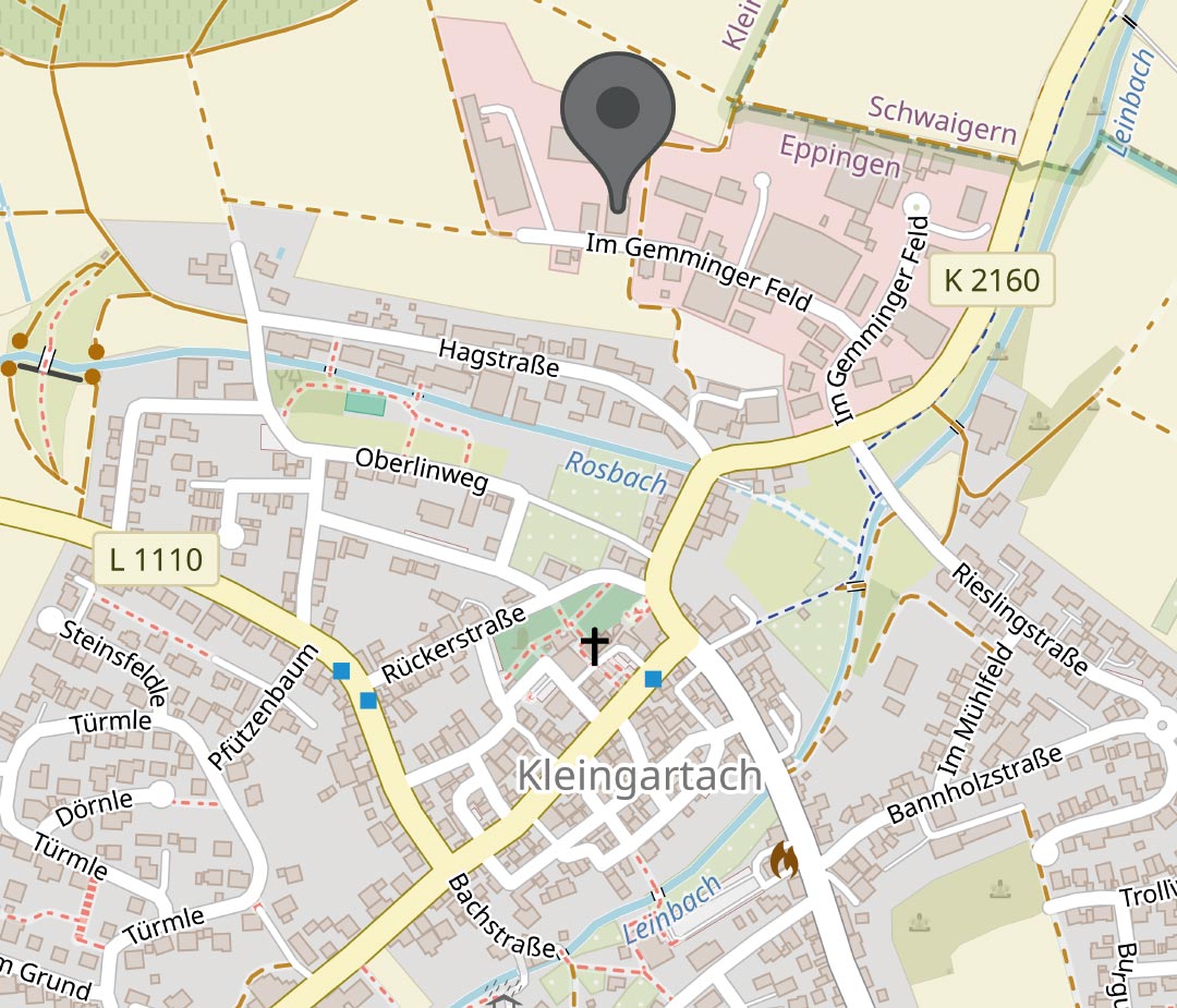 Firmensitz auf der Landkarte